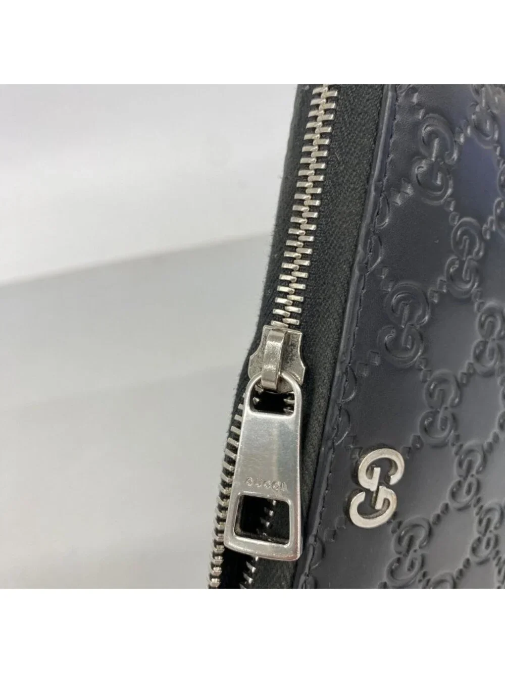 ★SOLD★ Gucci Wallet Guccissima Leather Black Silver - Picture 7 of 10
